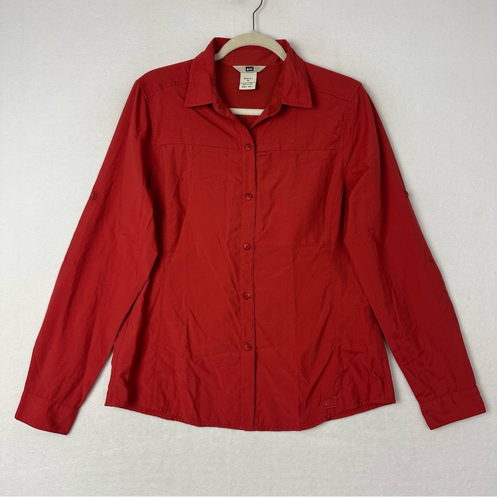 Columbia Women's Red Button-Down Shirt